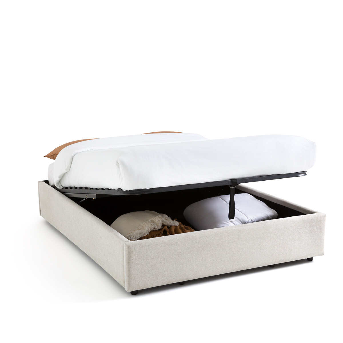 Кровать с реечным дном и ящиком внутри Papilla 140 x 190 см бежевый