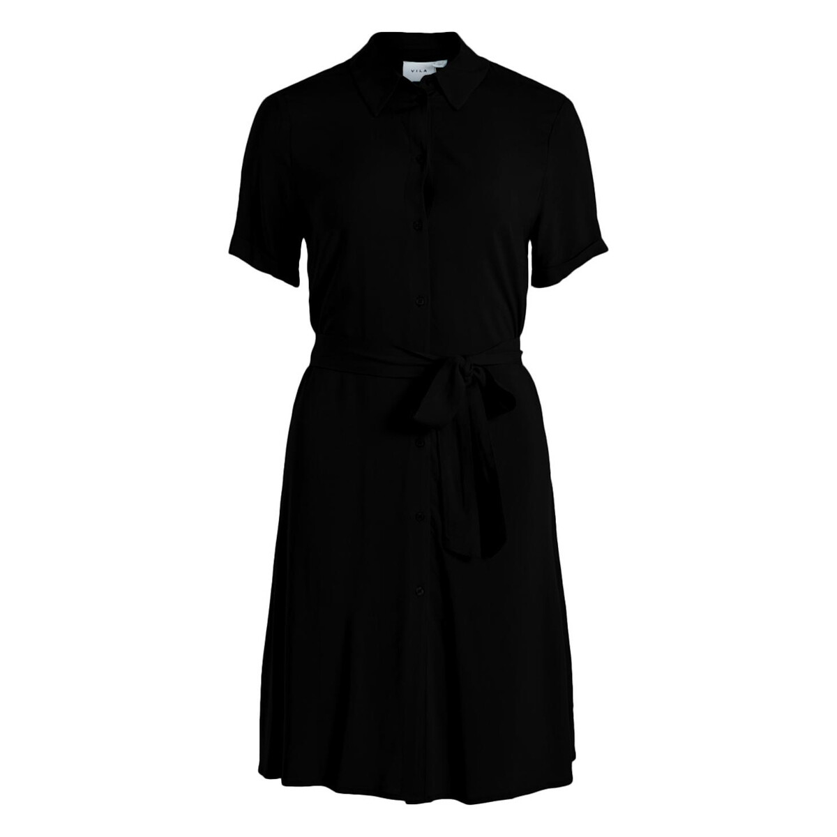 Платье-рубашка Короткие рукава с завязками 48 черный LaRedoute, размер 48 - фото 5