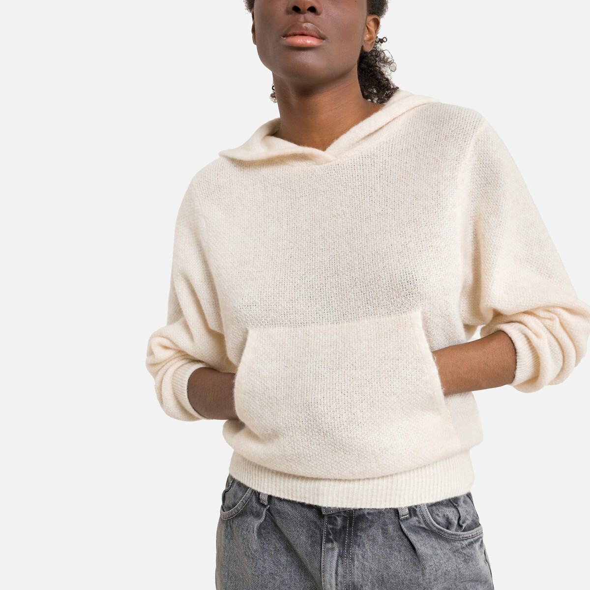 Пуловер AMERICAN VINTAGE С капюшоном из тонкого трикотажа CYBERTOWN M/L бежевый, размер M/L