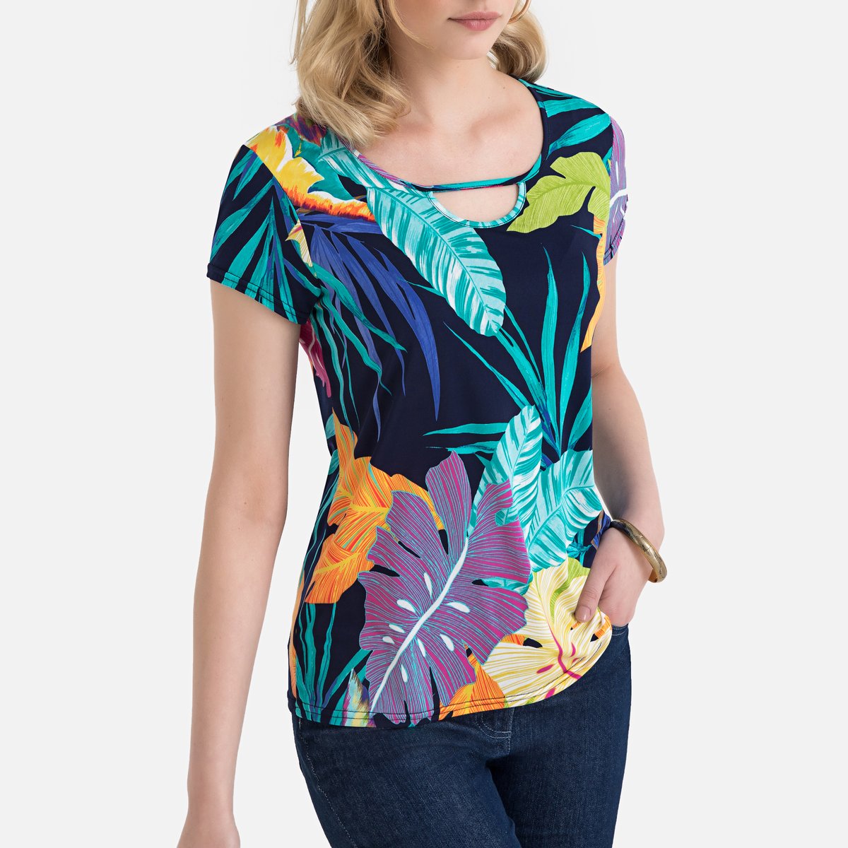 

Футболка La Redoute, Синий, С оригинальным рисунком и короткими рукавами 38/40 (FR) - 44/46 (RUS) синий