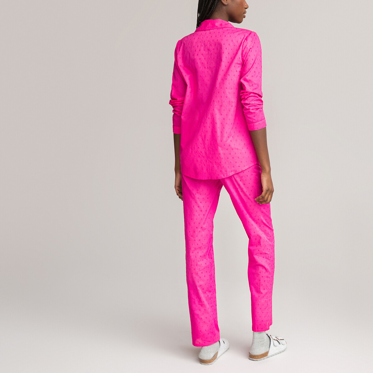 Пижама Из ткани с вышивкой гладью 100 хлопок 38 (FR) - 44 (RUS) розовый LaRedoute, размер 38 (FR) - 44 (RUS) Пижама Из ткани с вышивкой гладью 100 хлопок 38 (FR) - 44 (RUS) розовый - фото 4