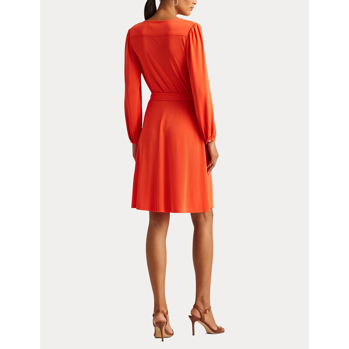 Платье LAUREN RALPH LAUREN С запахом с длинными рукавами L оранжевый, размер L - фото 3