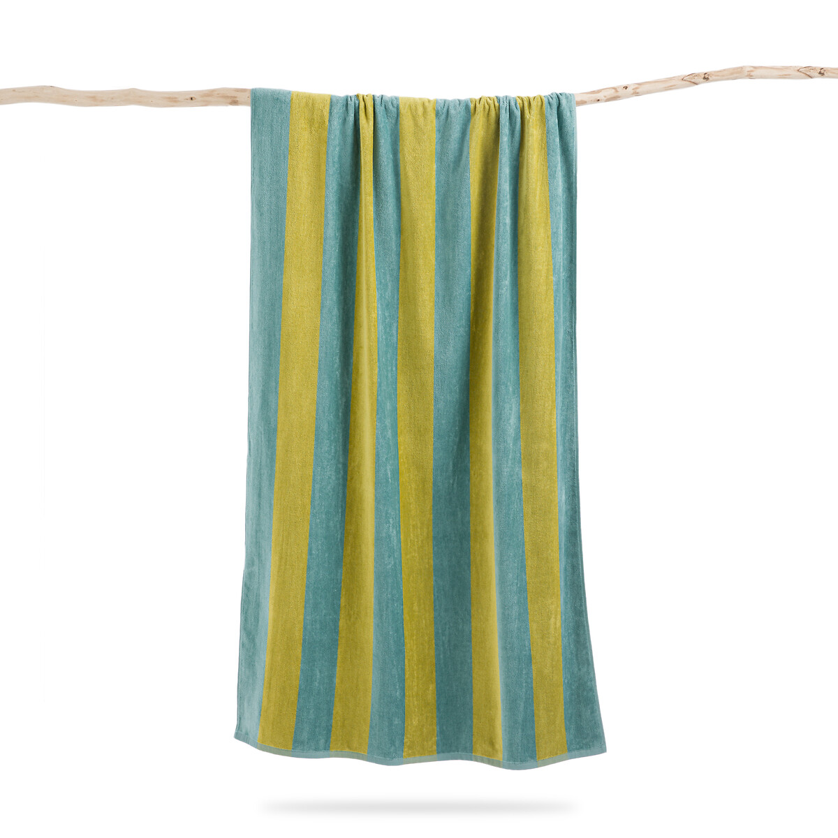 Полотенце пляжное из махровой велюровой ткани 420 гм Anduze  90 x 175 cm синий LaRedoute, размер 90 x 175 cm