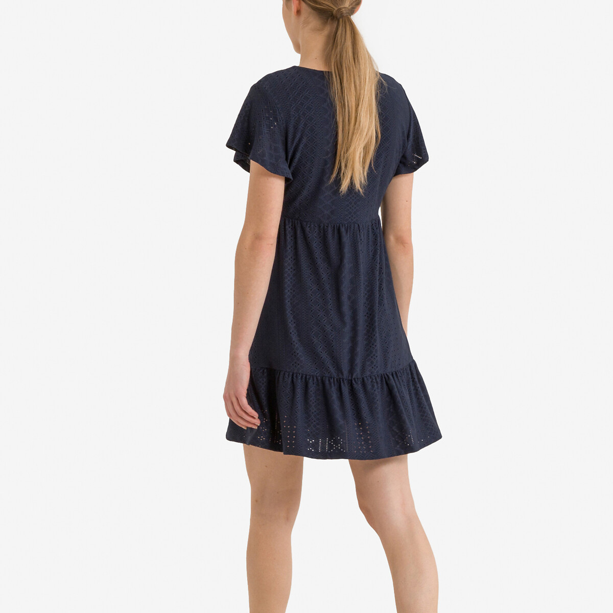 Платье Короткое с V-образным вырезом XS синий LaRedoute, размер XS - фото 4