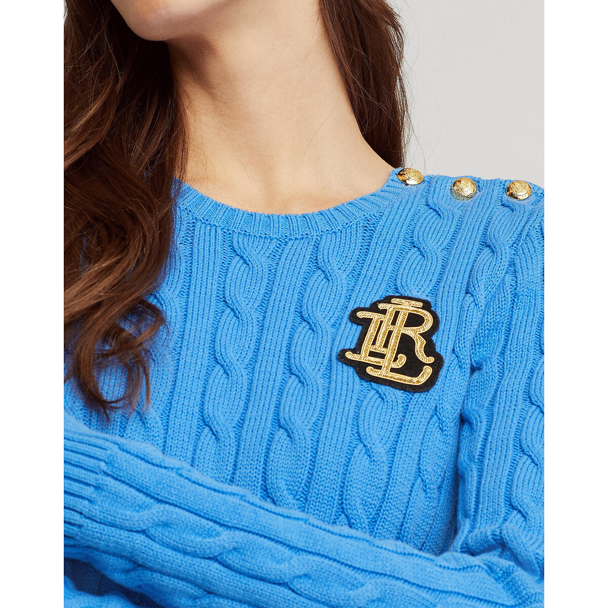 Пуловер LaRedoute С круглым вырезом из тонкого витого трикотажа S синий, размер S - фото 3