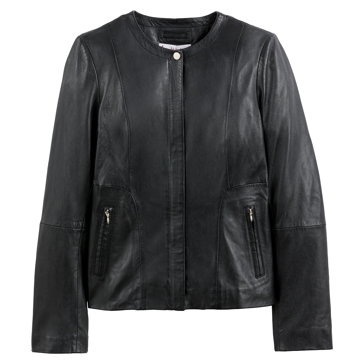 Куртка LaRedoute Короткая из кожи ягненка 48 (FR) - 54 (RUS) черный, размер 48 (FR) - 54 (RUS) Короткая из кожи ягненка 48 (FR) - 54 (RUS) черный - фото 5