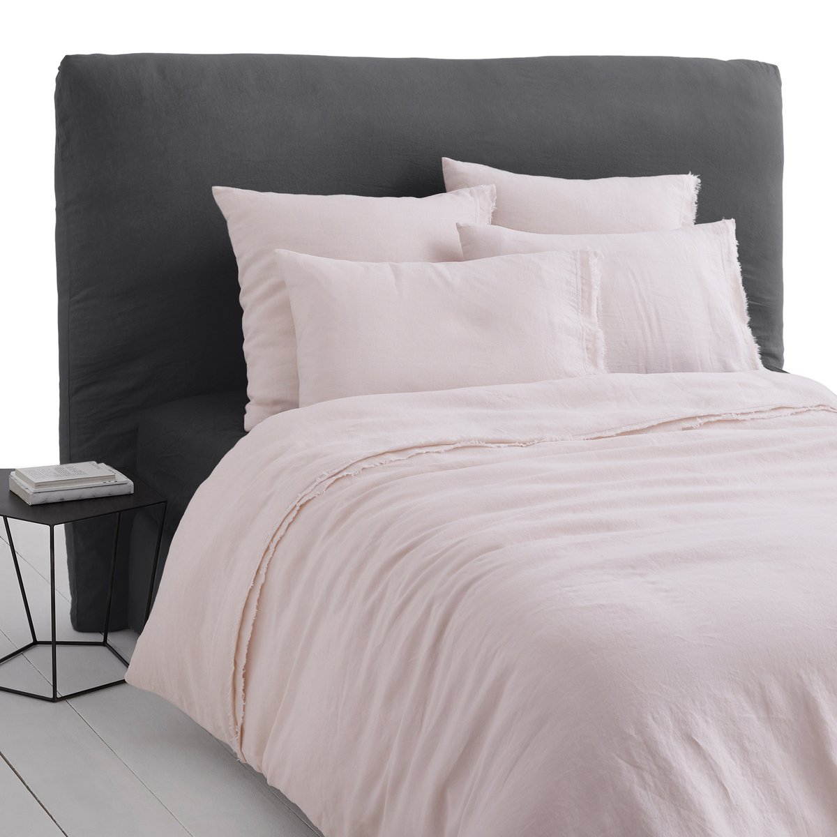 Пододеяльник LaRedoute Из стираного льна Estavelle 260 x 240 см розовый пододеяльник la redoute из стираного льна и хлопка camden 200 x 200 см красный