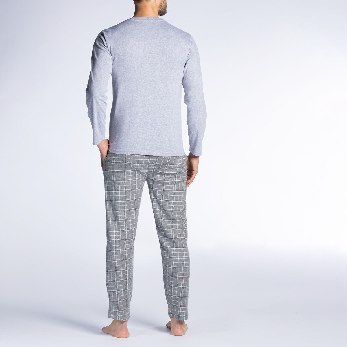 Пижама с длинными рукавами и круглым вырезом  XL серый LaRedoute, размер XL - фото 4