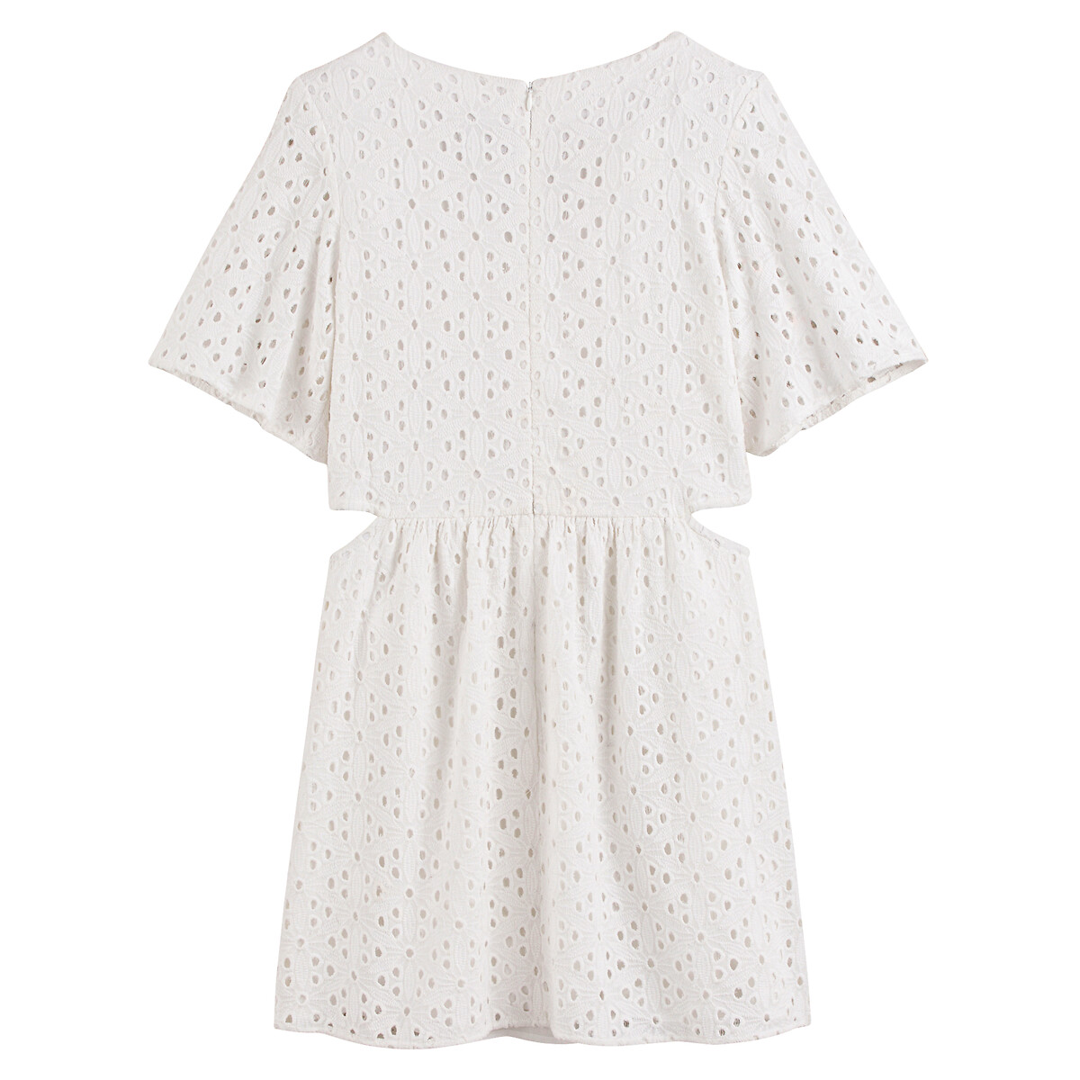 Платье короткое из английской вышивки  XS белый LaRedoute, размер XS - фото 4