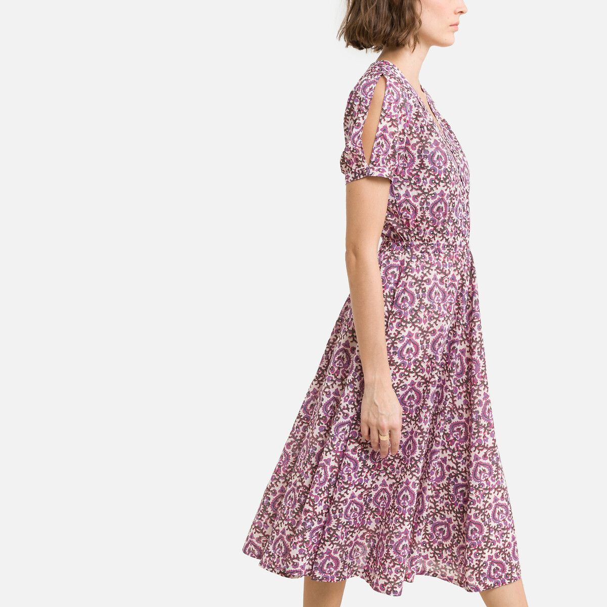Платье LEON & HARPER с принтом и запахом RULY S фиолетовый, размер S - фото 3