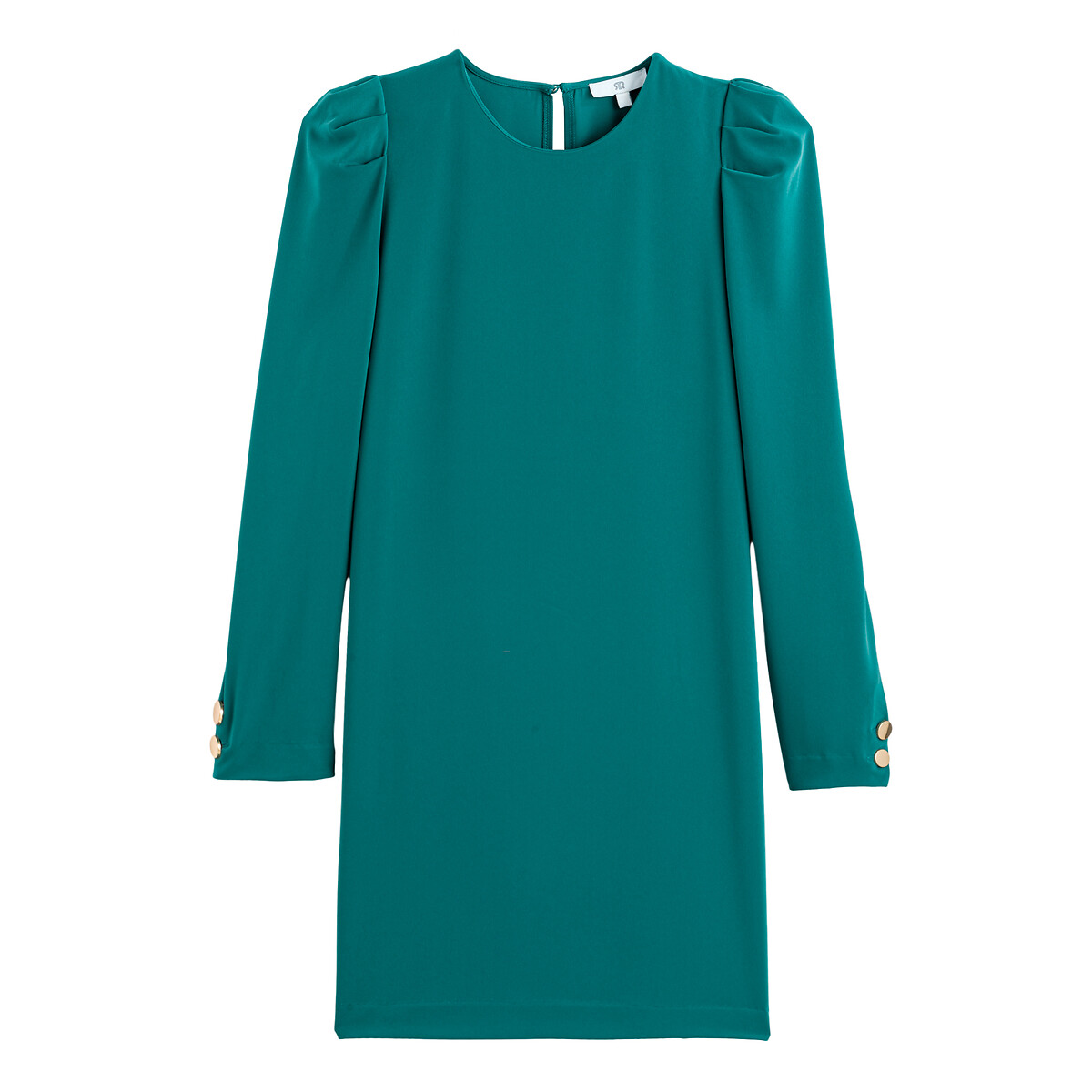 Платье LaRedoute Короткое прямое с длинными рукавами 42 зеленый, размер 42 - фото 5