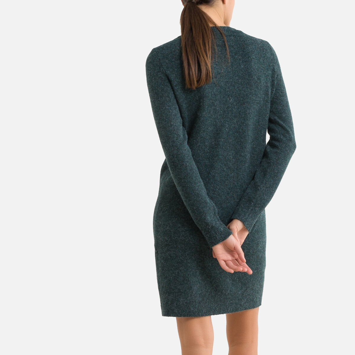 Платье-пуловер LaRedoute С круглым вырезом M зеленый, размер M - фото 3