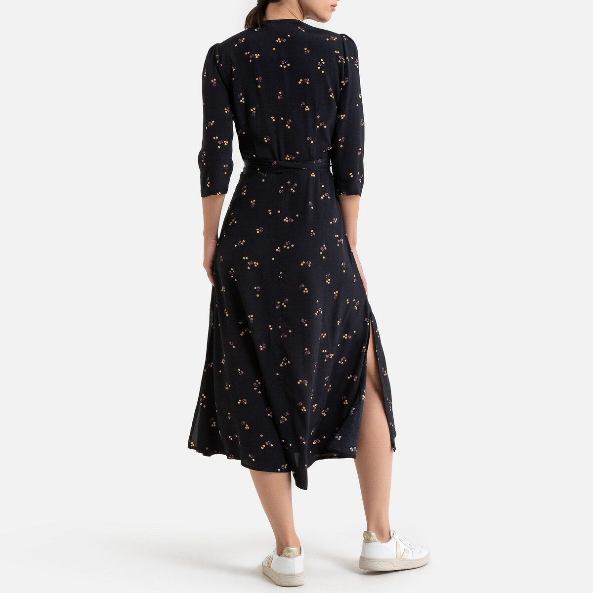 Платье La Redoute С запахом с рисунком CHICA MISS S черный, размер S - фото 4