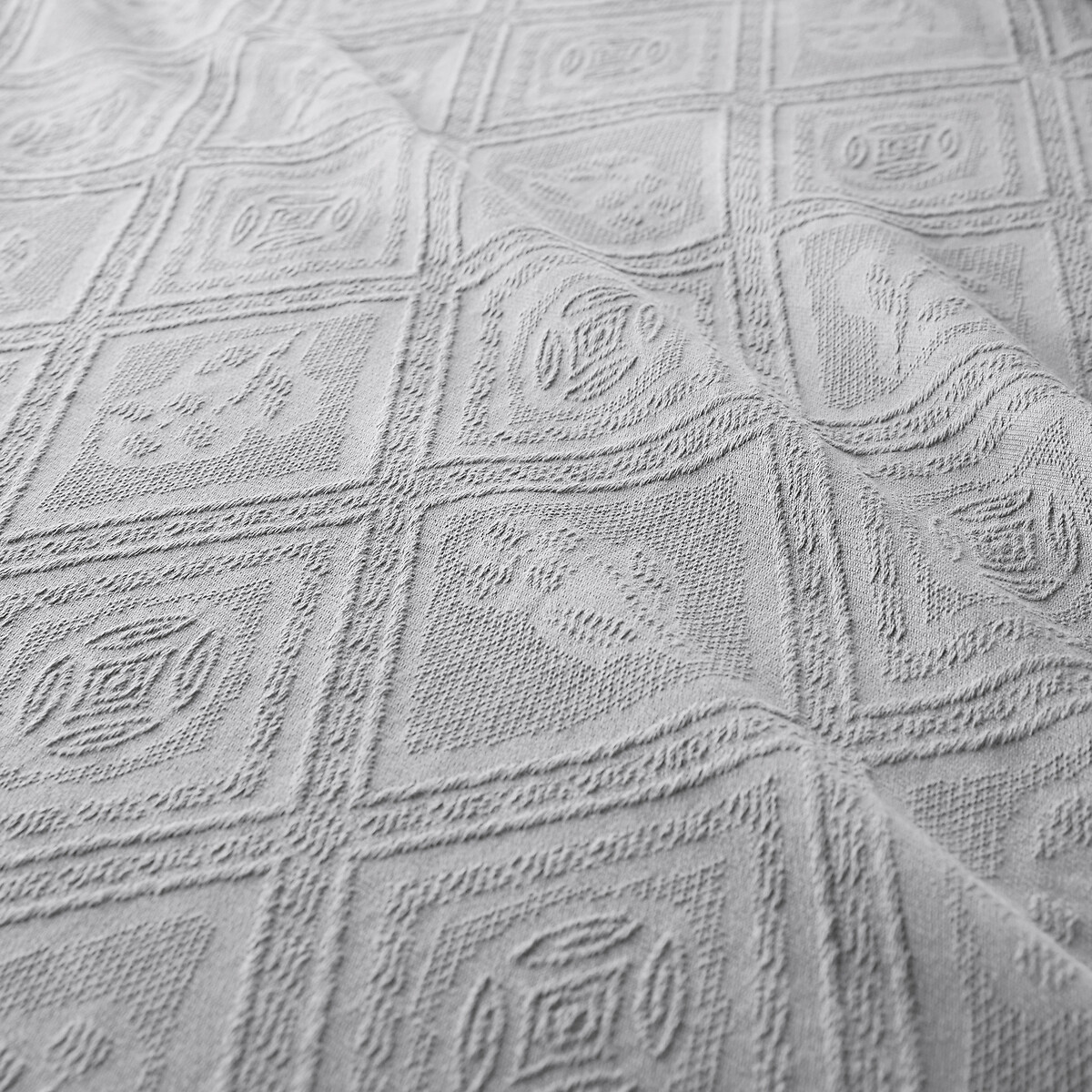 Покрывало La Redoute Из хлопковой жаккардовой ткани Indo 230 x 250 см серый, размер 230 x 250 см - фото 2