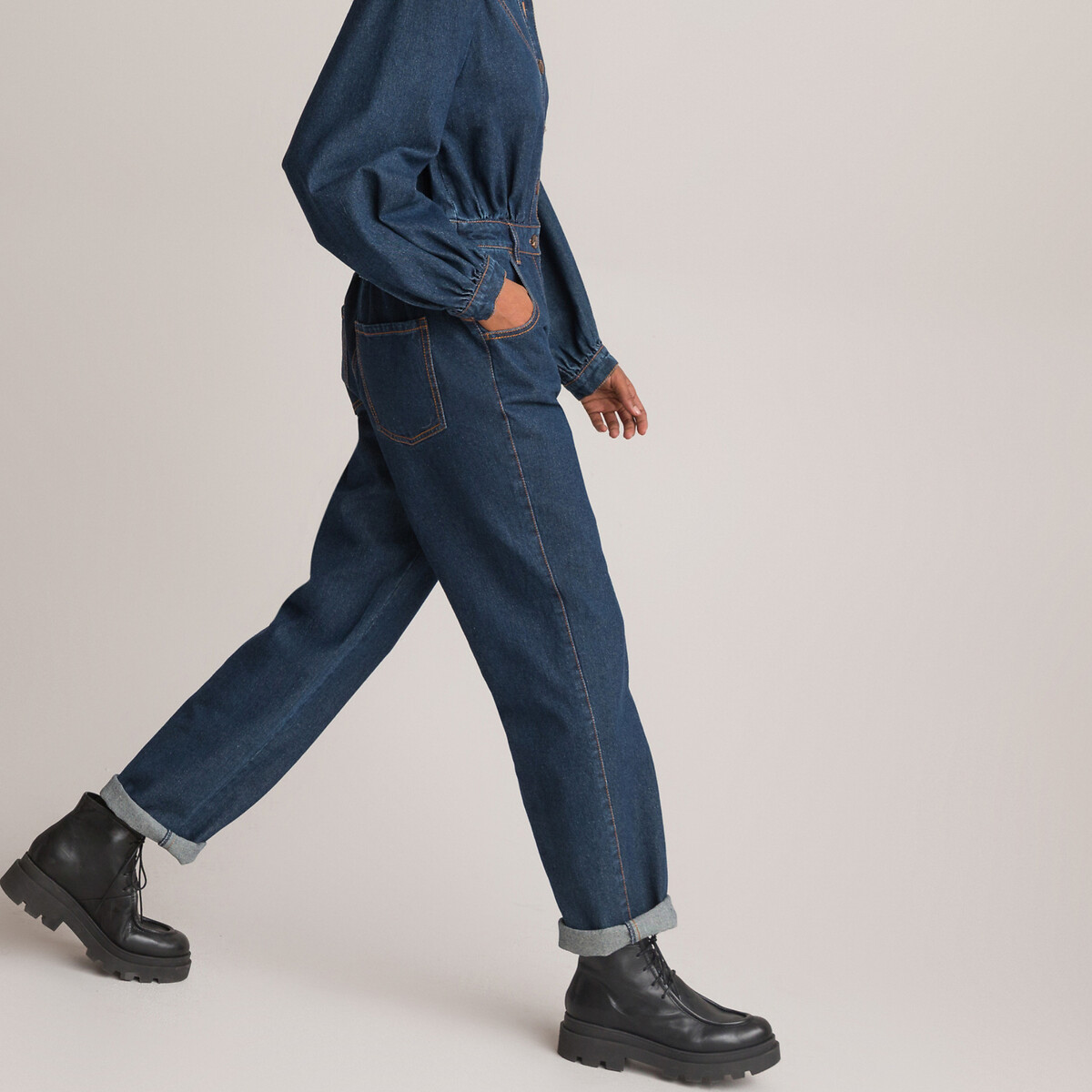 Комбинезон С брюками из джинсовой ткани 52 (FR) - 58 (RUS) синий LaRedoute, размер 52 (FR) - 58 (RUS) Комбинезон С брюками из джинсовой ткани 52 (FR) - 58 (RUS) синий - фото 3