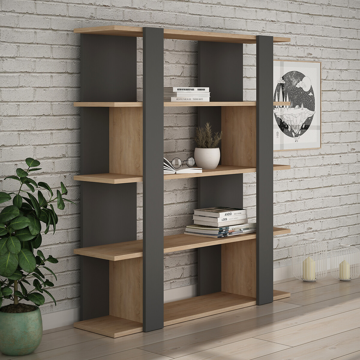 

Стеллаж LaRedoute, Серый, Стеллаж Прямой TITA BOOKCASE единый размер серый