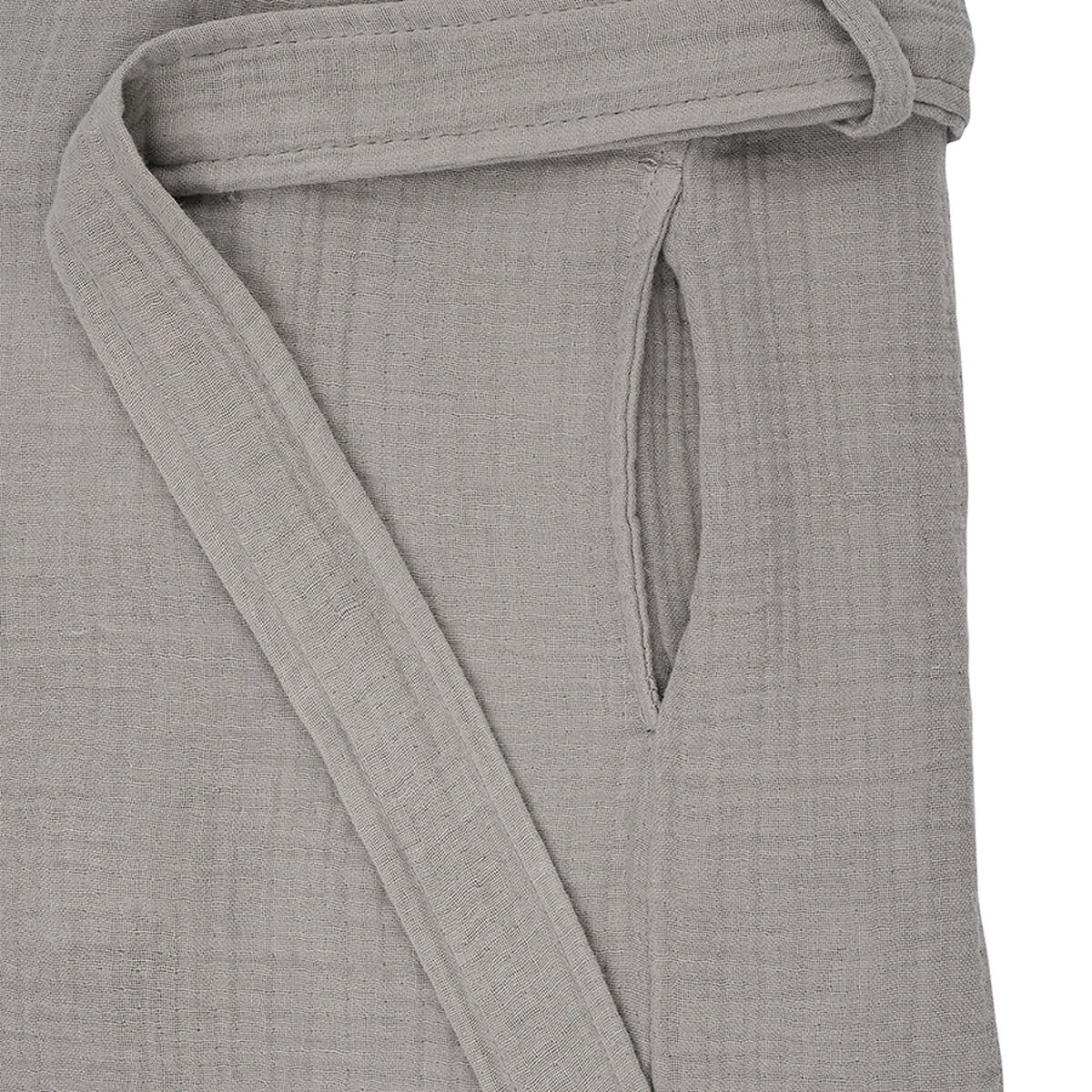 Халат из многослойного муслина из коллекции Essential  S серый LaRedoute, размер S - фото 3
