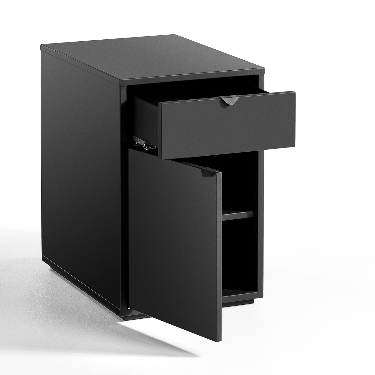 Тумба LaRedoute Для письменного стола с 1 ящиком и 1 дверцей Angus единый размер черный - фото 2