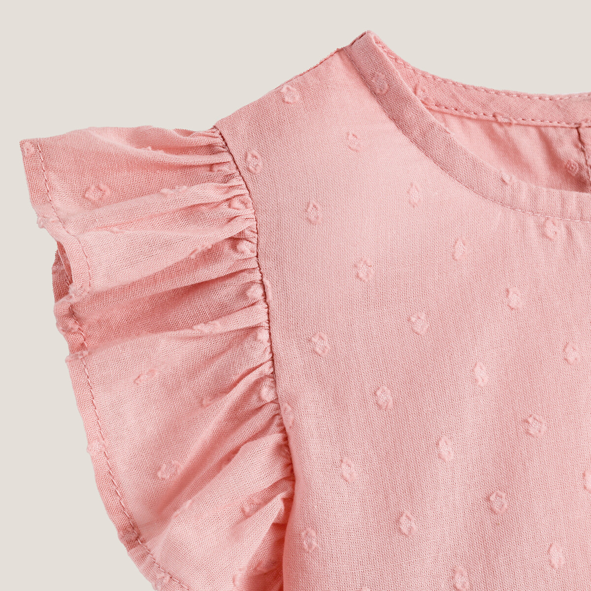 Комплект из 2 вещей из LA REDOUTE COLLECTIONS Блузки и шаровар с вышивкой гладью 1 год - 74 см розовый, размер 1 - фото 3