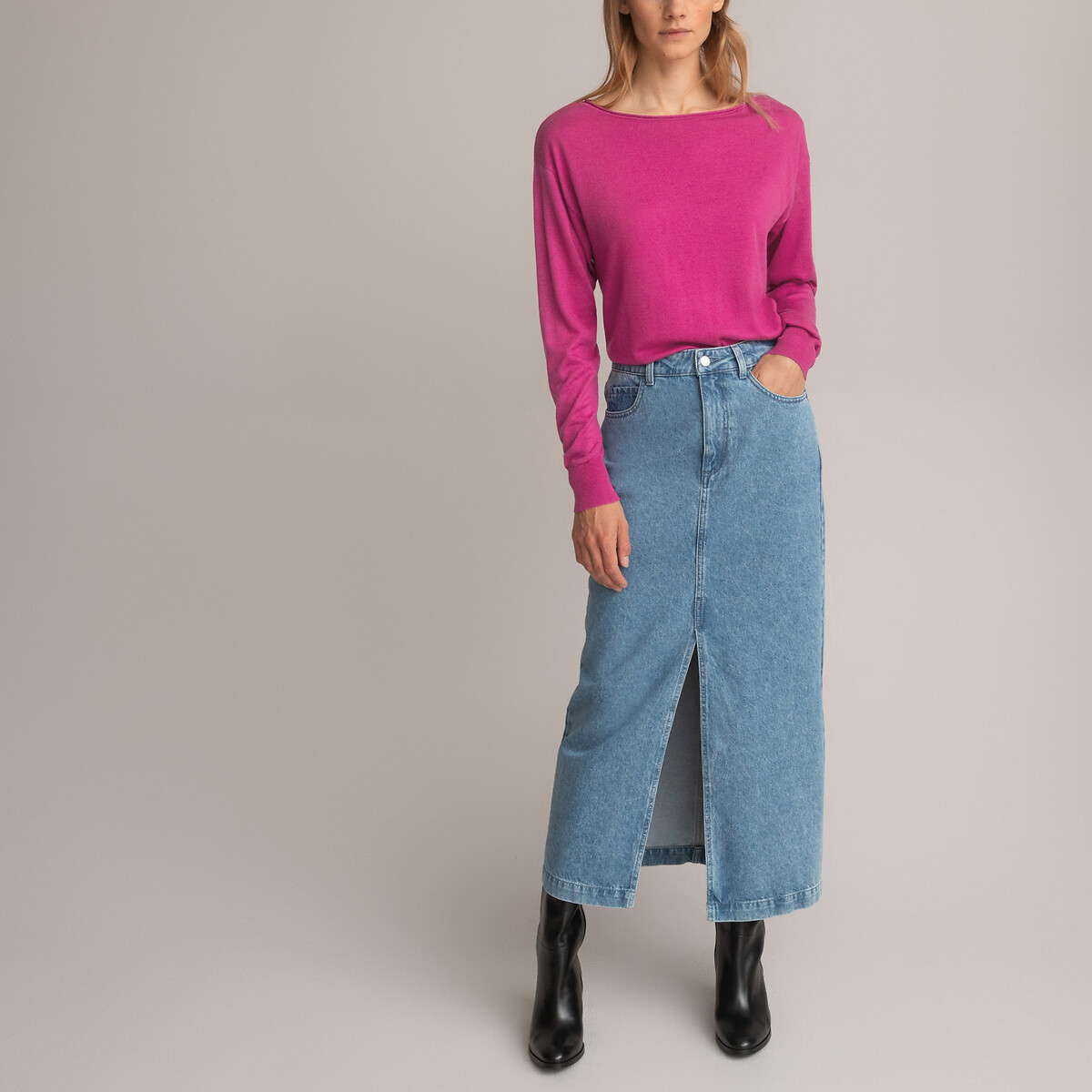 Пуловер С вырезом-лодочкой XS розовый LaRedoute, размер XS - фото 2