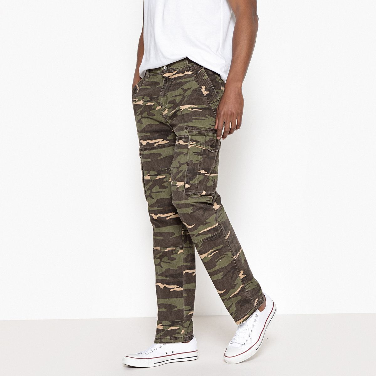 Pantalon cargo camouflage regular