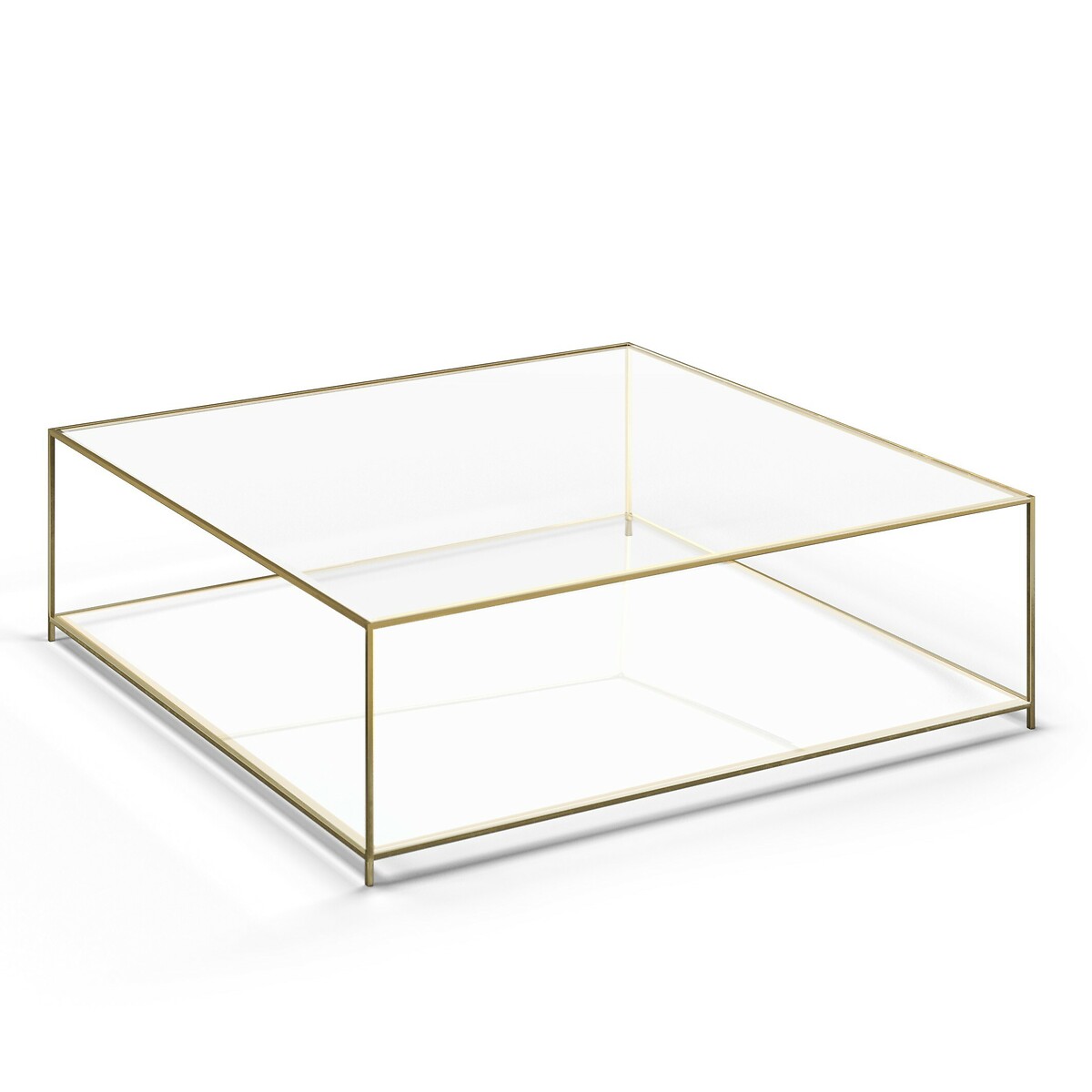 Стол журнальный квадратный из закаленного стекла Sybil единый размер золотистый столик диванный квадратный из никеля sybil единый размер серый