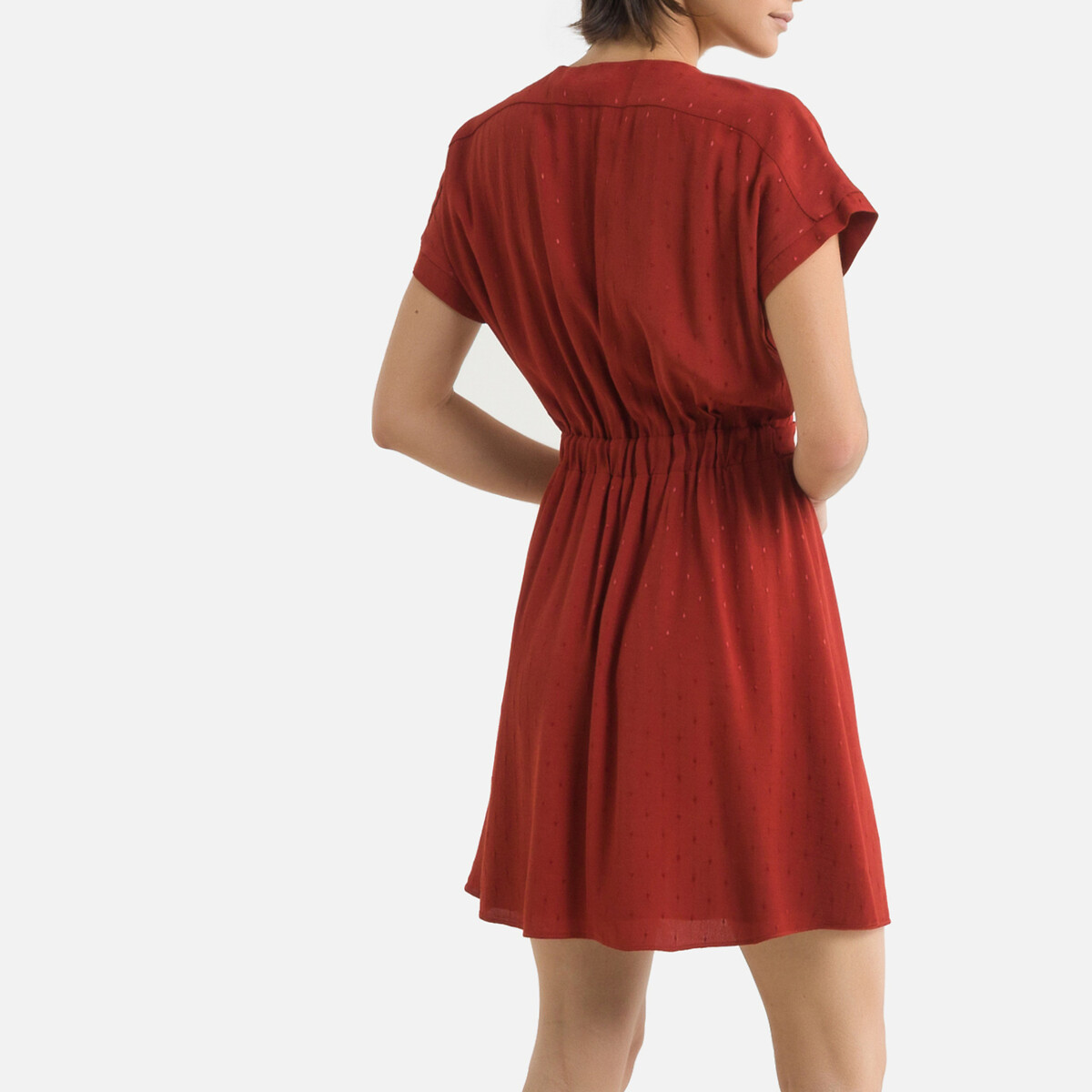 Платье LaRedoute Короткое с V-образным вырезом на пуговицах с ремешком 44 другие, размер 44 - фото 4