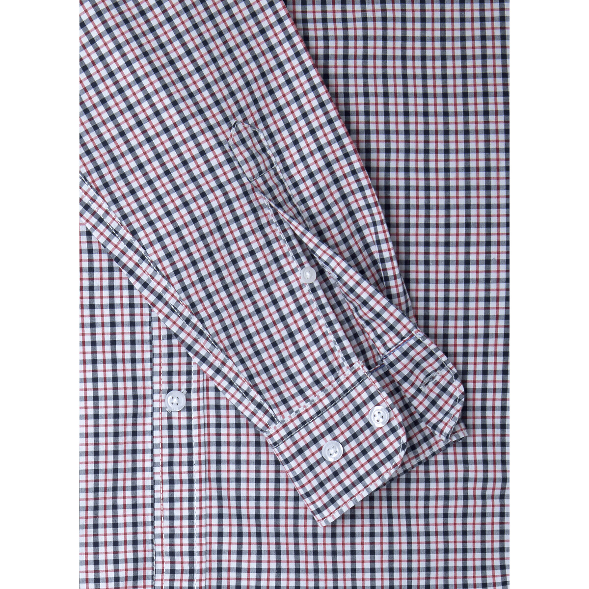 Рубашка Зауженная из поплина стрейч в клетку L синий LaRedoute, размер L - фото 3