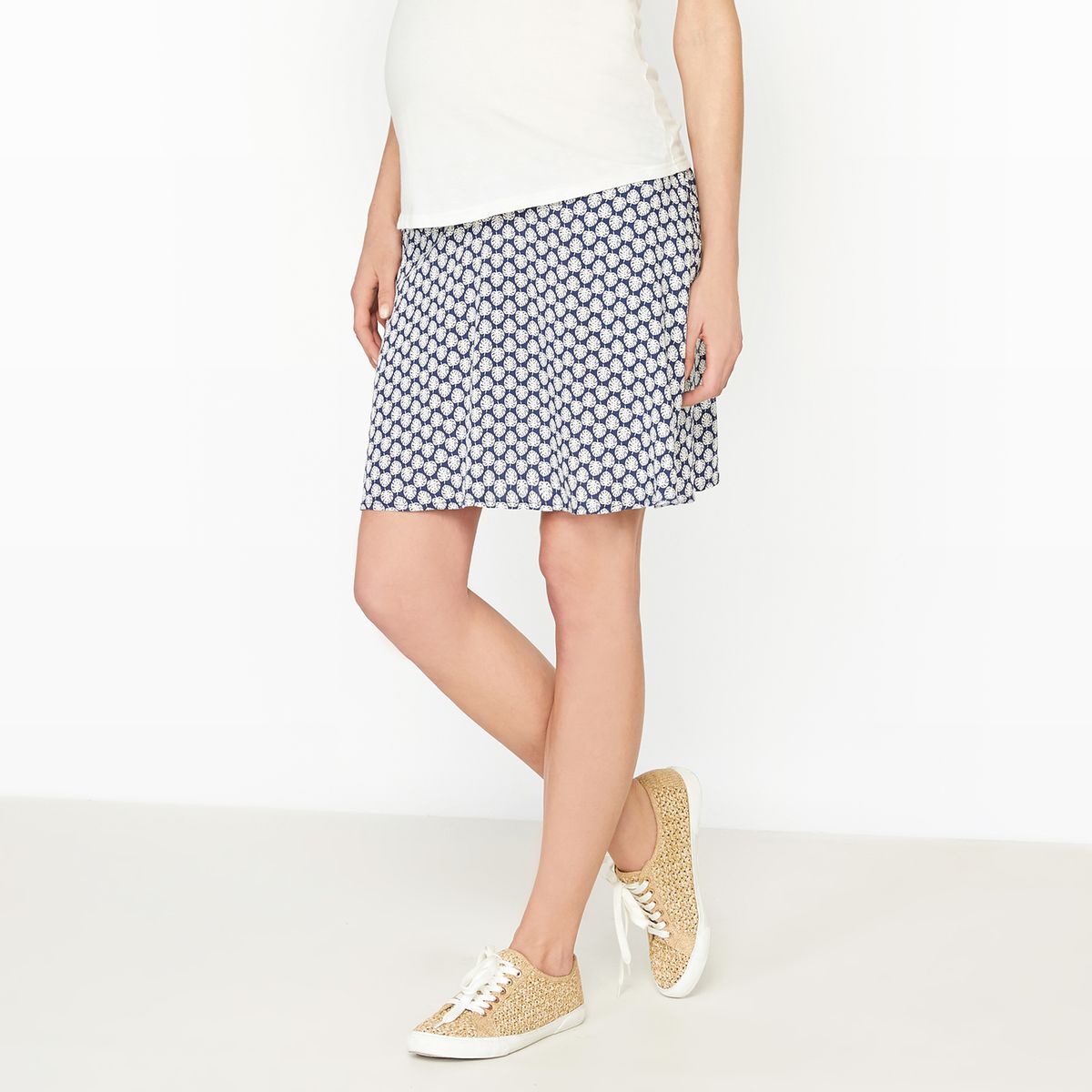 Jupe de grossesse imprimée, viscose