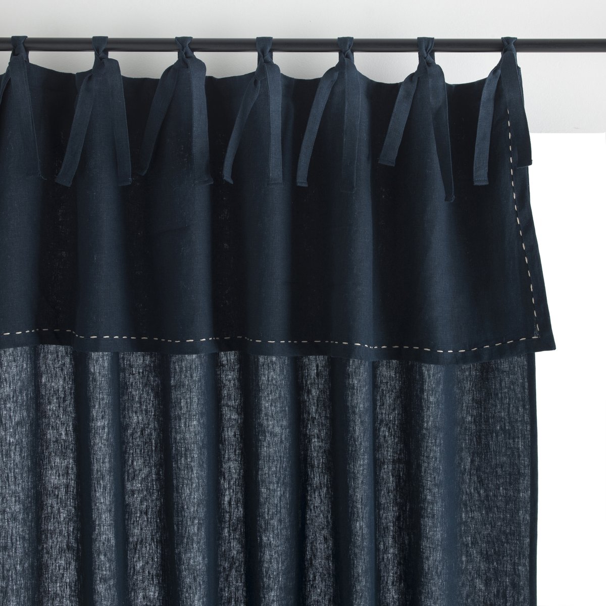 Image of Bogotti Single Washed Linen Curtain with Tie-Top