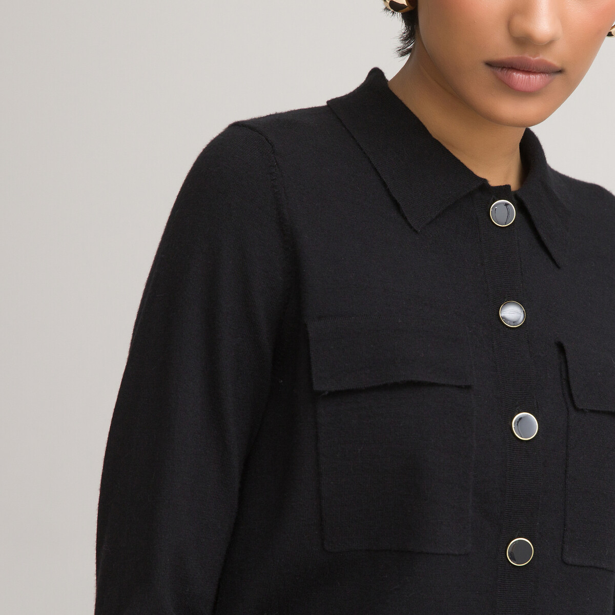

Рубашка LA REDOUTE COLLECTIONS, Черный, Трикотажная S черный