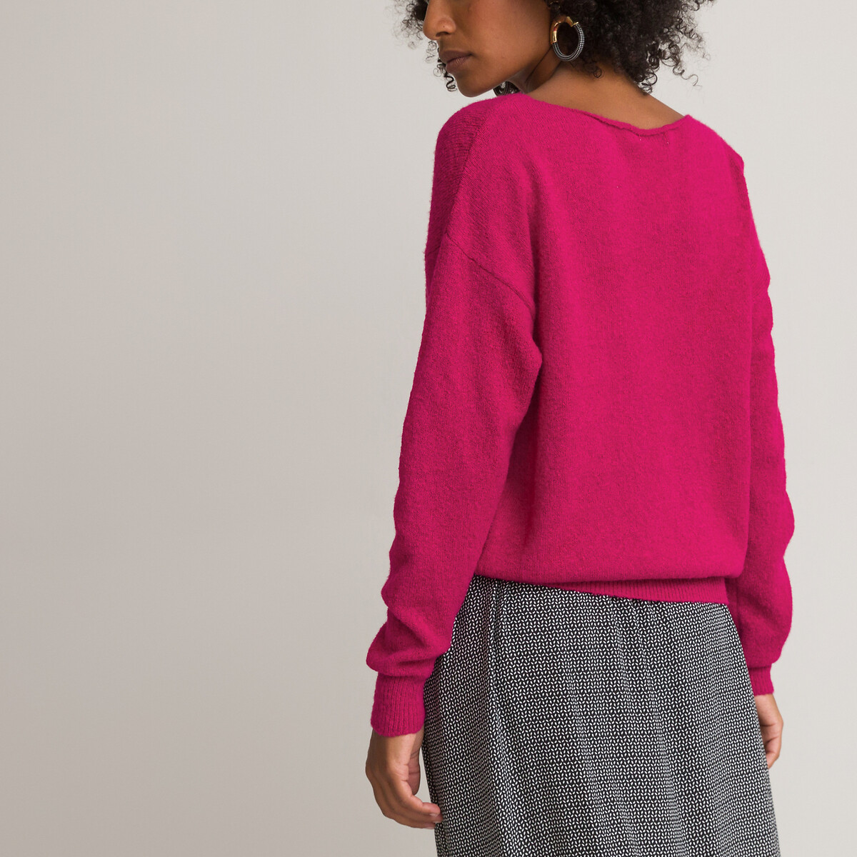 Пуловер LA REDOUTE COLLECTIONS Вырез-лодочка XL розовый, размер XL - фото 4