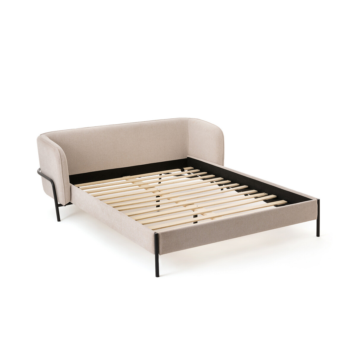 Кровать La Redoute С обивкой с кроватным основаниемLaika 140 x 190 см бежевый, размер 140 x 190 см - фото 4