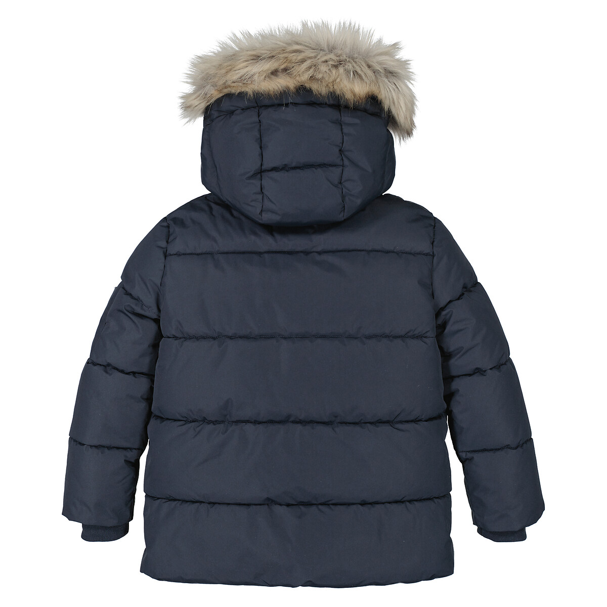 Куртка стеганая утепленная с капюшоном средней длины  3 года - 94 см синий LaRedoute, размер 3 года - 94 см - фото 4