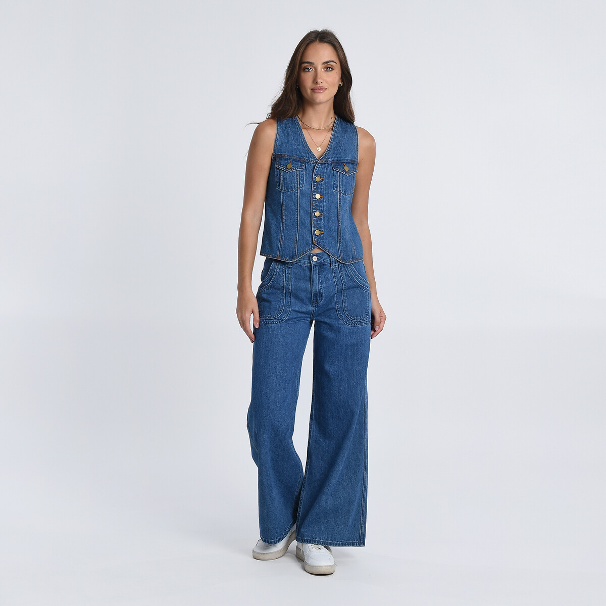Жакет Без рукавов из джинсовой ткани XS синий LaRedoute, размер XS - фото 4