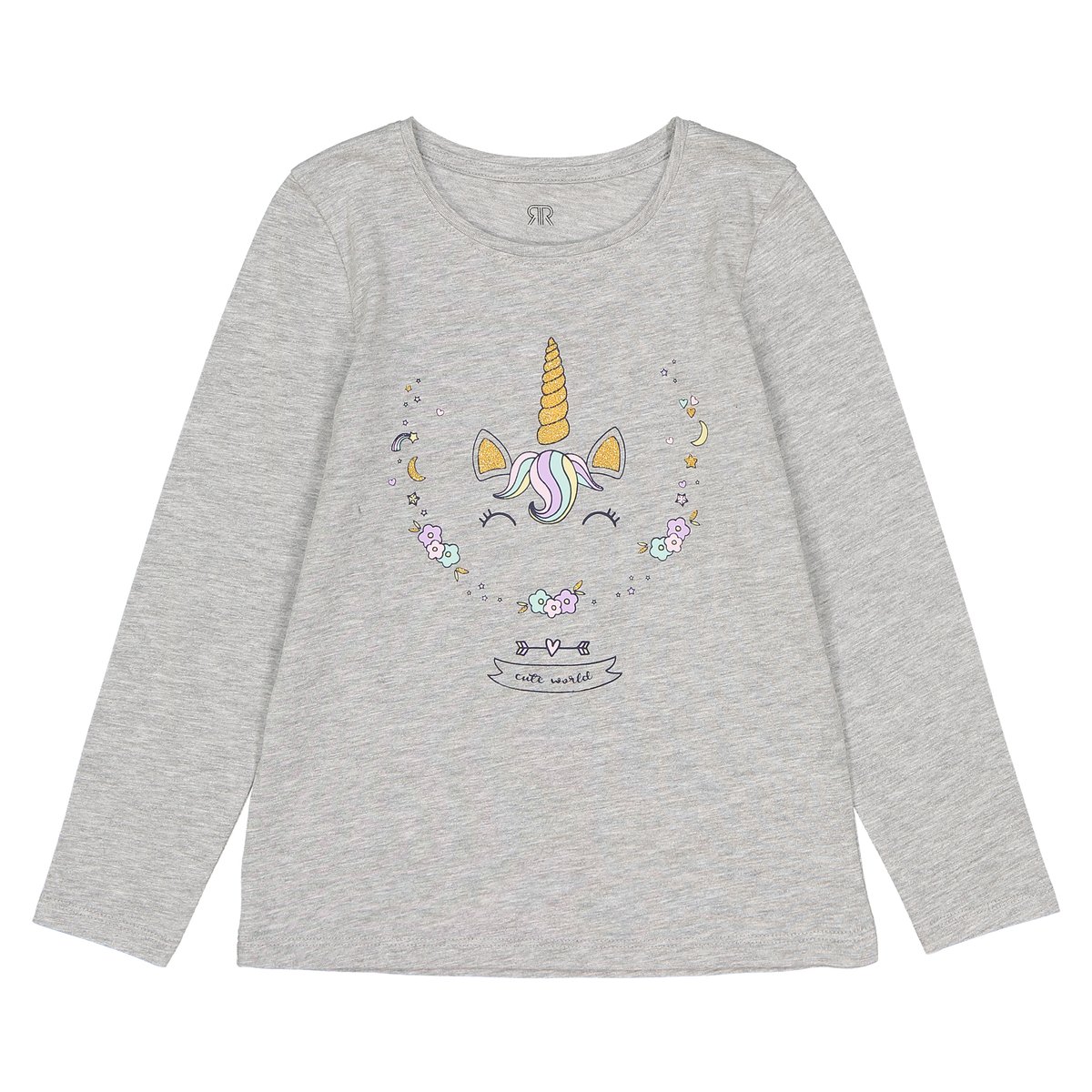 

Футболка с длинными рукавами licorne 3-12 лет, Серый меланж