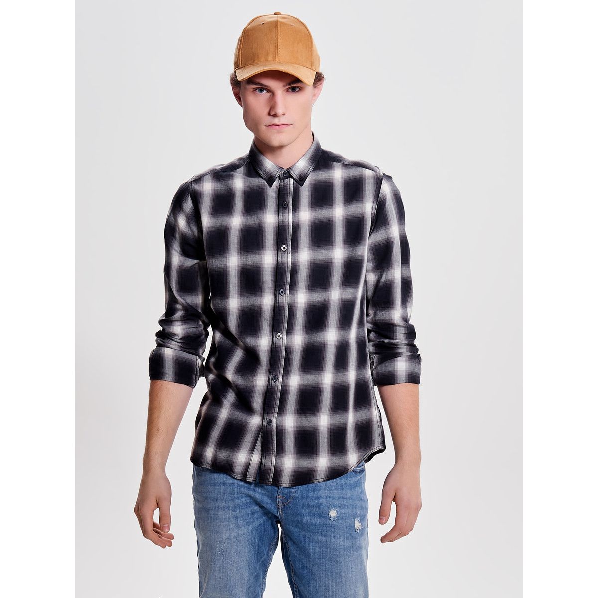 Chemise à manches longues Carreaux