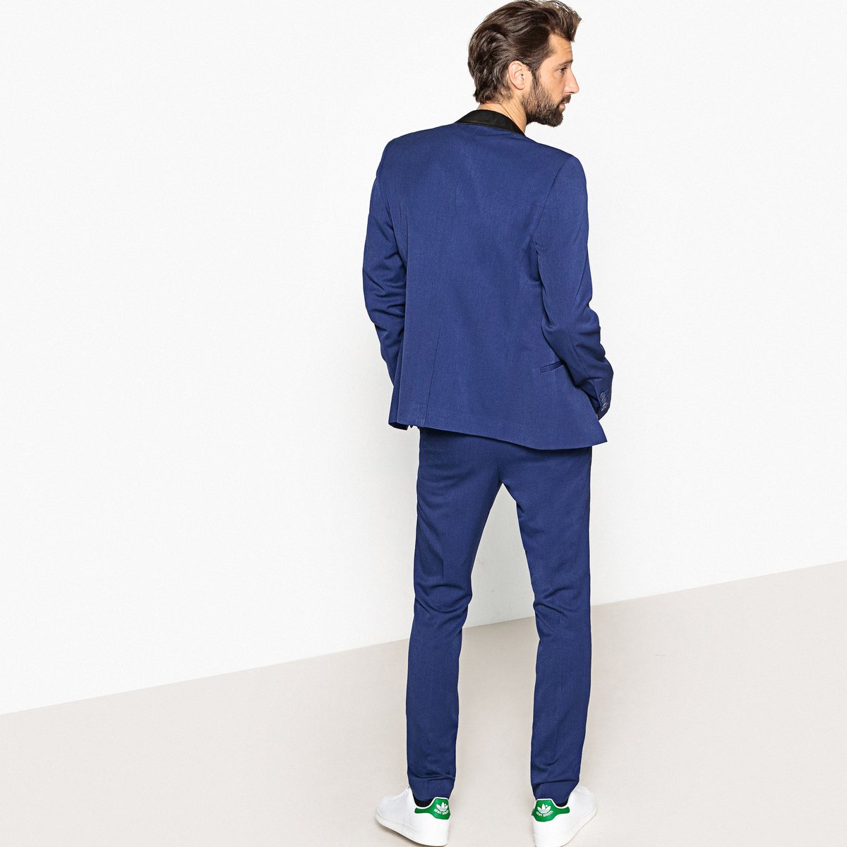 Пиджак La Redoute Костюмный приталенного покроя 48 синий, размер 48 - фото 4