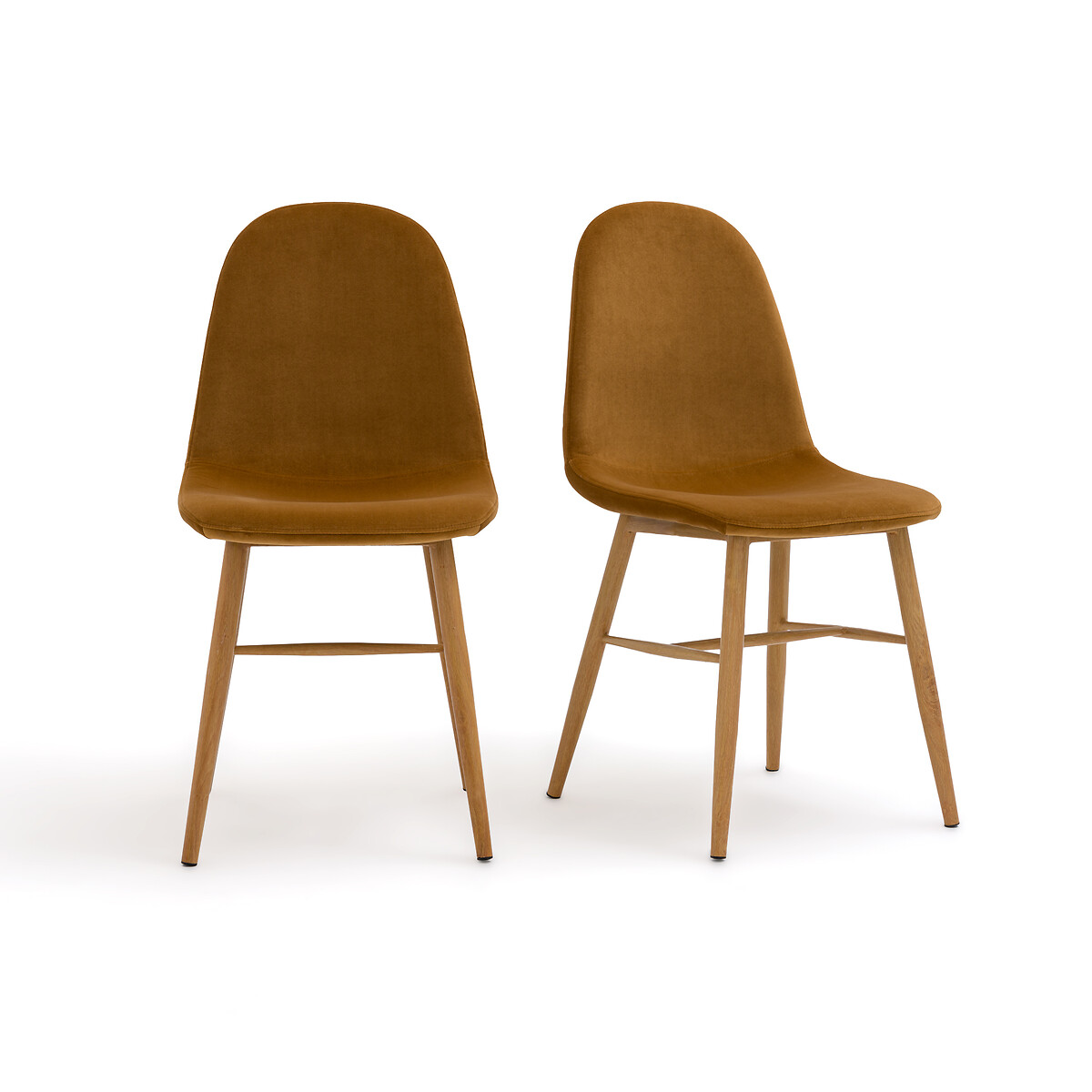 Комплект из двух стульев с Обивкой из велюра Polina единый размер желтый