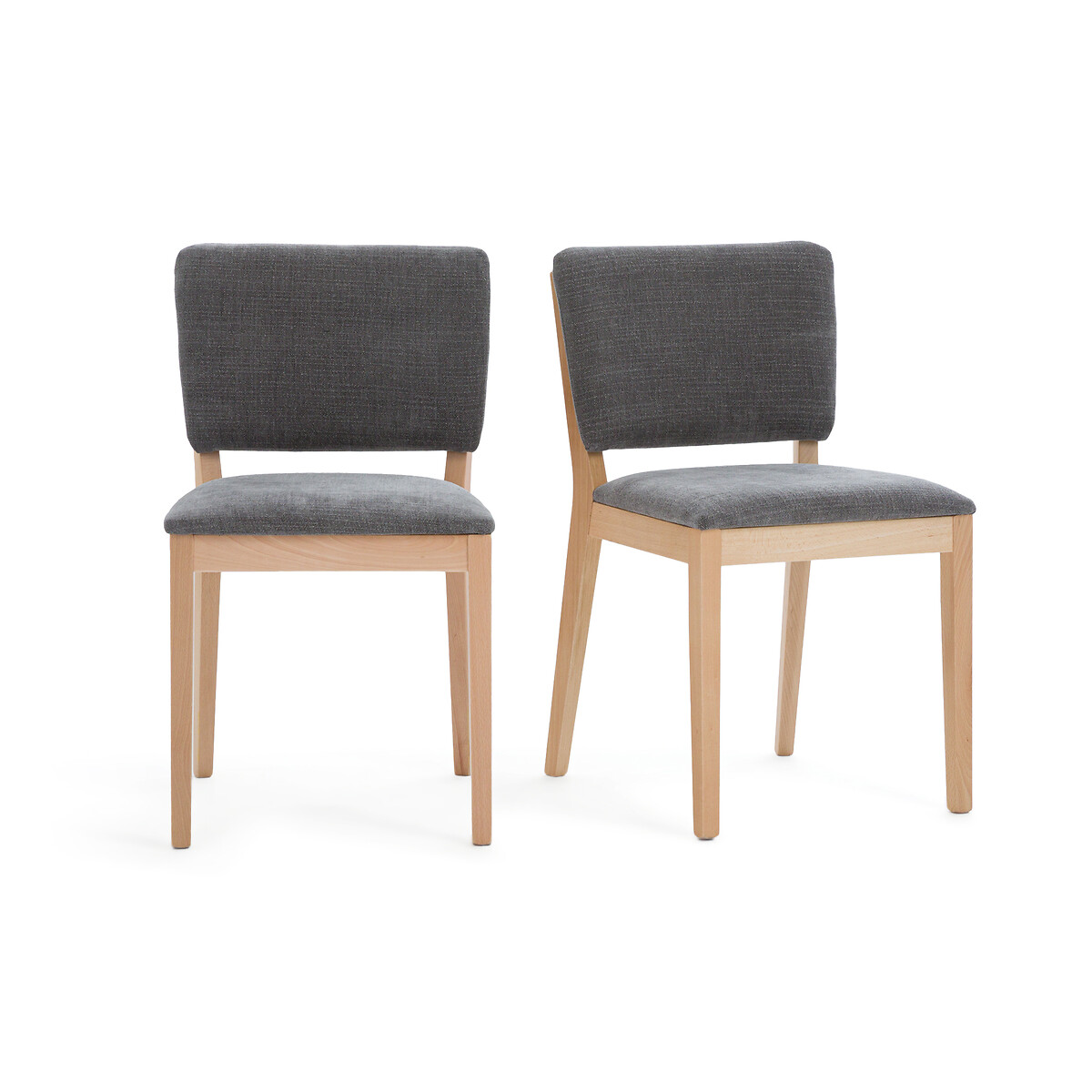 Комплект из двух стульев с обивкой Oglio единый размер серый комплект из двух велюровых стульев ins единый размер бежевый