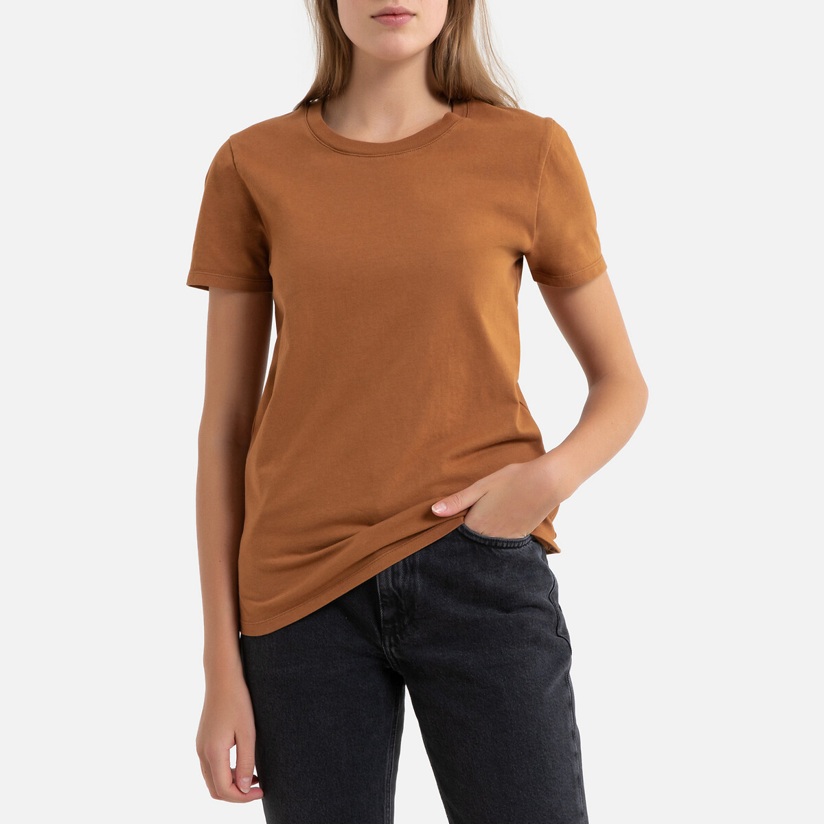 

Футболка La Redoute, Каштановый, С круглым вырезом и короткими рукавами FIZVALLEY S каштановый