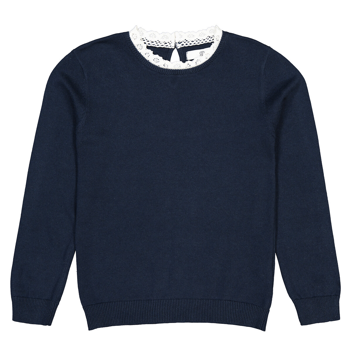 Пуловер Из тонкого трикотажа вырез с эффектом два в одном 5 лет - 108 см синий LaRedoute, размер 5 лет - 108 см - фото 3