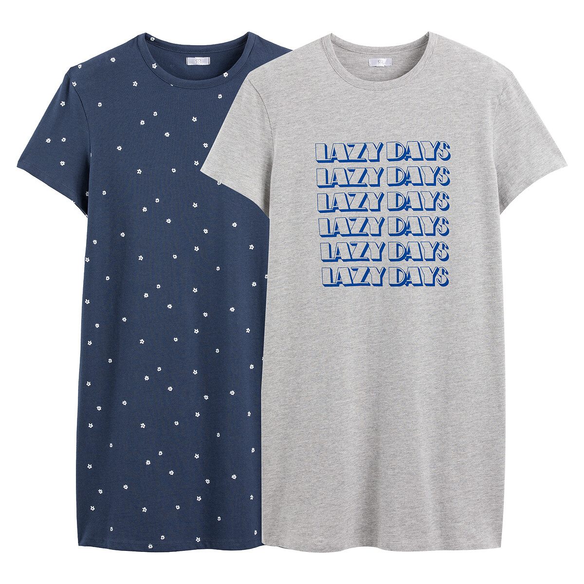 Комплект из двух ночных рубашек из хлопка 34/36 (FR) - 40/42 (RUS) белый комплект из двух ночных рубашек из хлопка 34 36 fr 40 42 rus синий