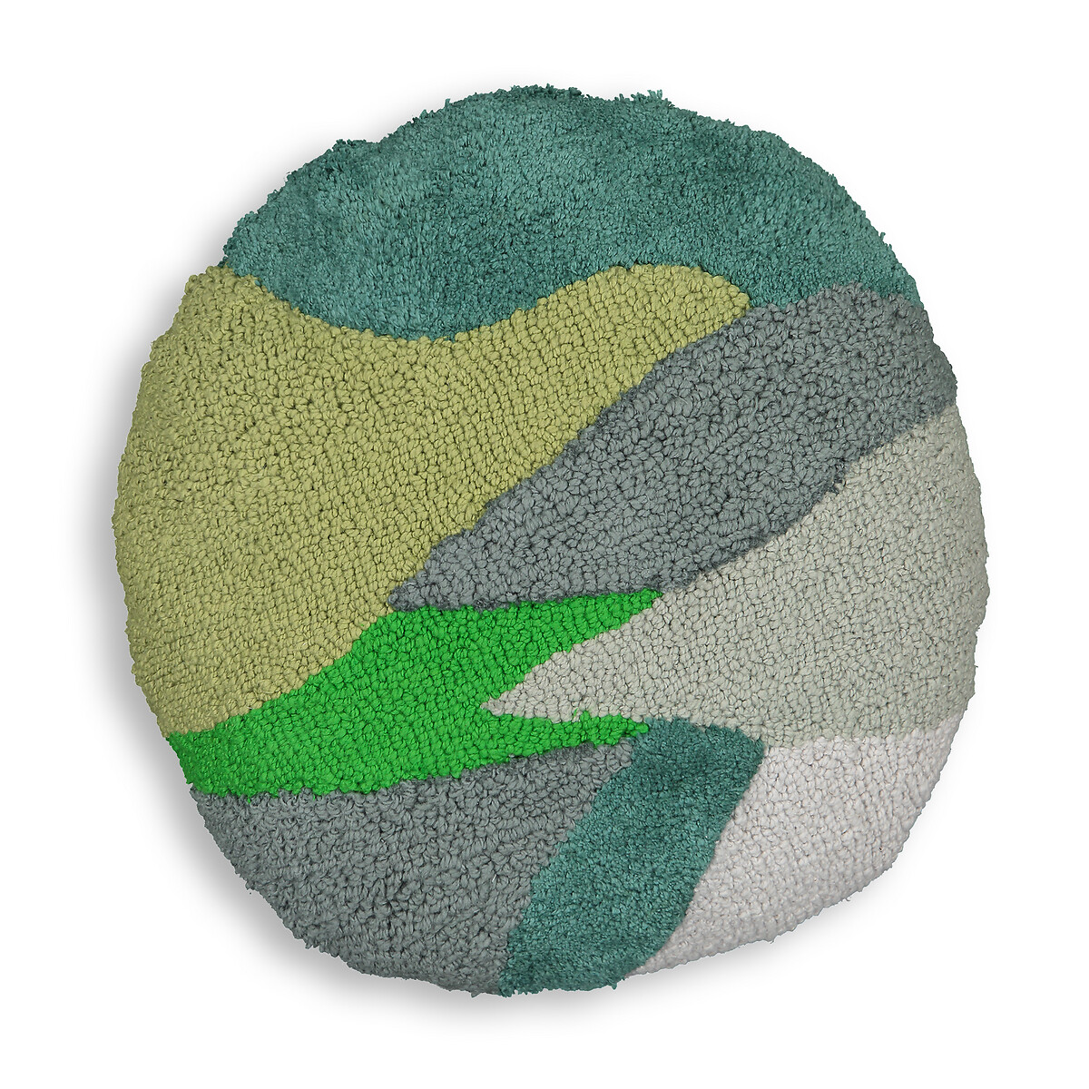 Подушка LaRedoute Круглая тканная с мягким ворсом Managua диаметр 35 см зеленый, размер диаметр 35 см - фото 1