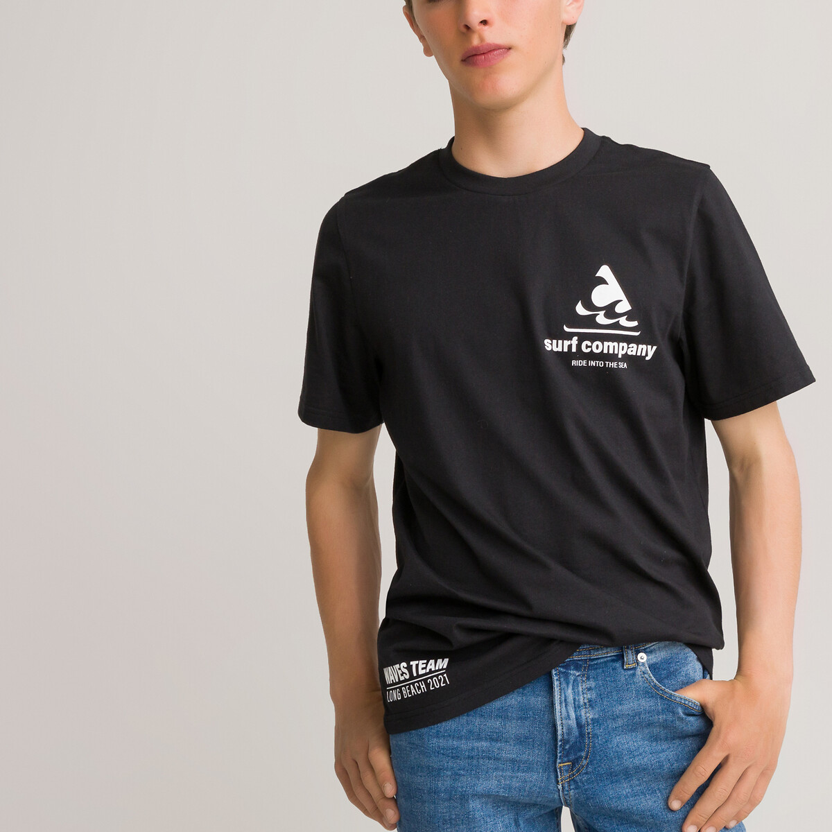 

Футболка LA REDOUTE COLLECTIONS, Черный, С круглым вырезом и рисунком 10-18 лет 12 черный
