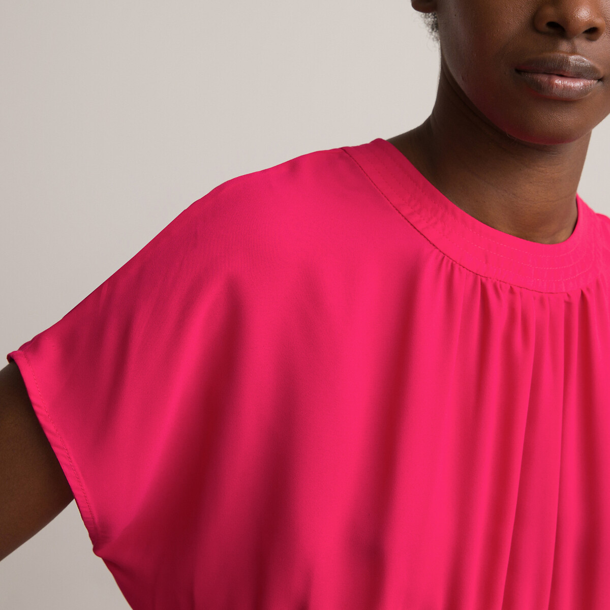 Платье Длинное с короткими рукавами 48 розовый LaRedoute, размер 48 - фото 3