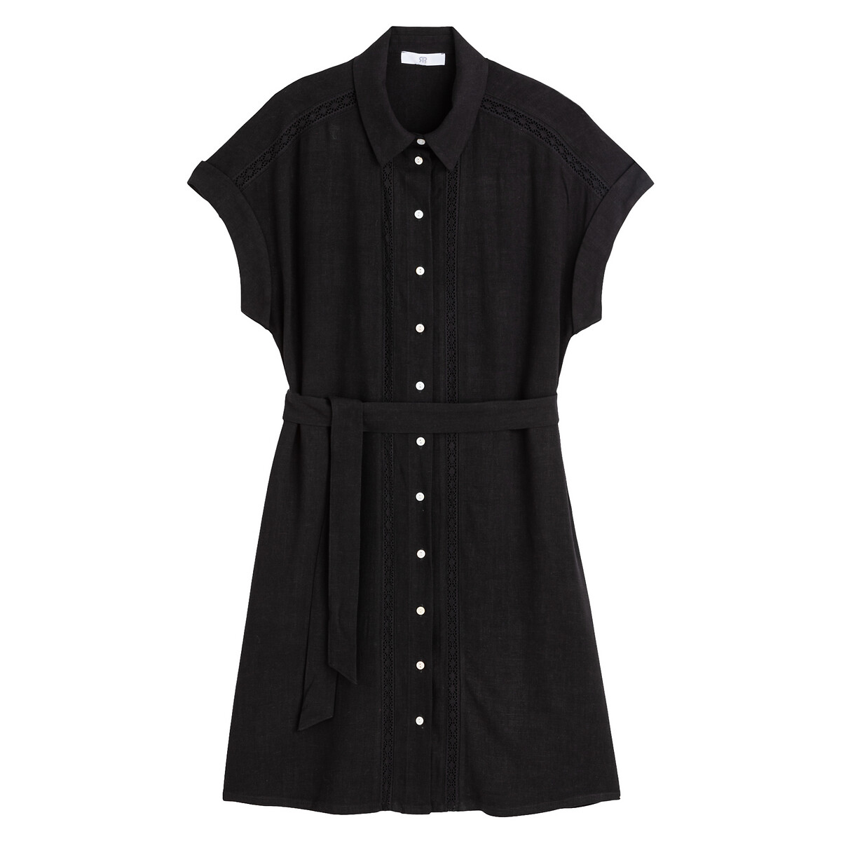 Платье-рубашка LaRedoute С короткими рукавами 38 (FR) - 44 (RUS) черный, размер 38 (FR) - 44 (RUS) С короткими рукавами 38 (FR) - 44 (RUS) черный - фото 5