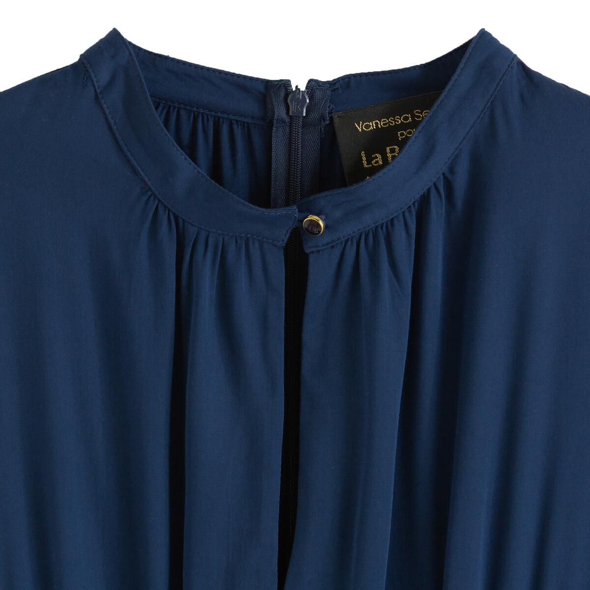 Платье LaRedoute Прямое длинное с длинными рукавами 36 (FR) - 42 (RUS) синий, размер 36 (FR) - 42 (RUS) Прямое длинное с длинными рукавами 36 (FR) - 42 (RUS) синий - фото 3