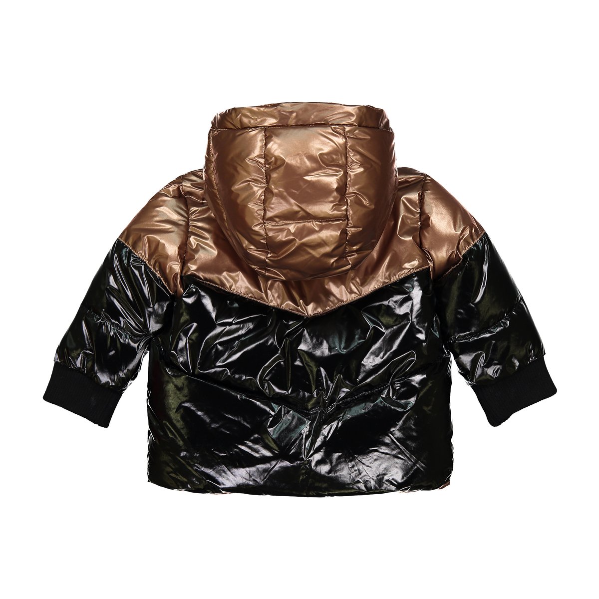 Куртка La Redoute С капюшоном с металлическим отливом  мес -  лет 3 мес. - 60 см каштановый, размер 3 мес. - 60 см - фото 2