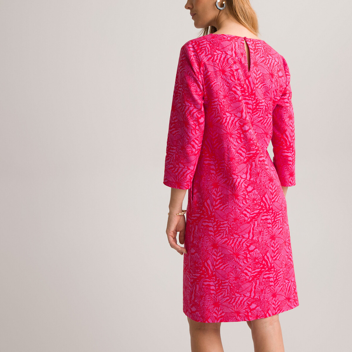 Платье Прямое длина до колен рукава 34 58 розовый LaRedoute, размер 58 - фото 4